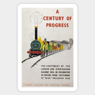 A Century of Progress - LMS - Vintage Railway Centenary Poster - 1938 Sticker